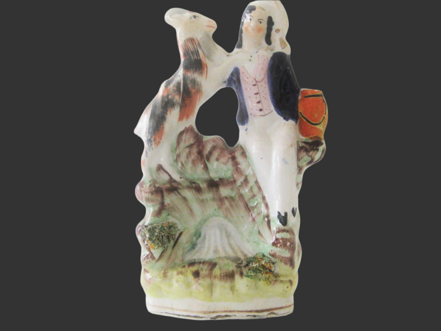 19thC. "Prince Edward and Goat" Staffordshire Figurine- c.1850 England