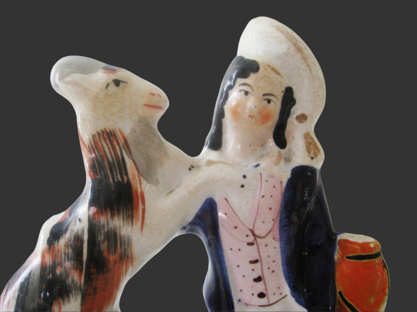 19thC. "Prince Edward and Goat" Staffordshire Figurine- c.1850 England