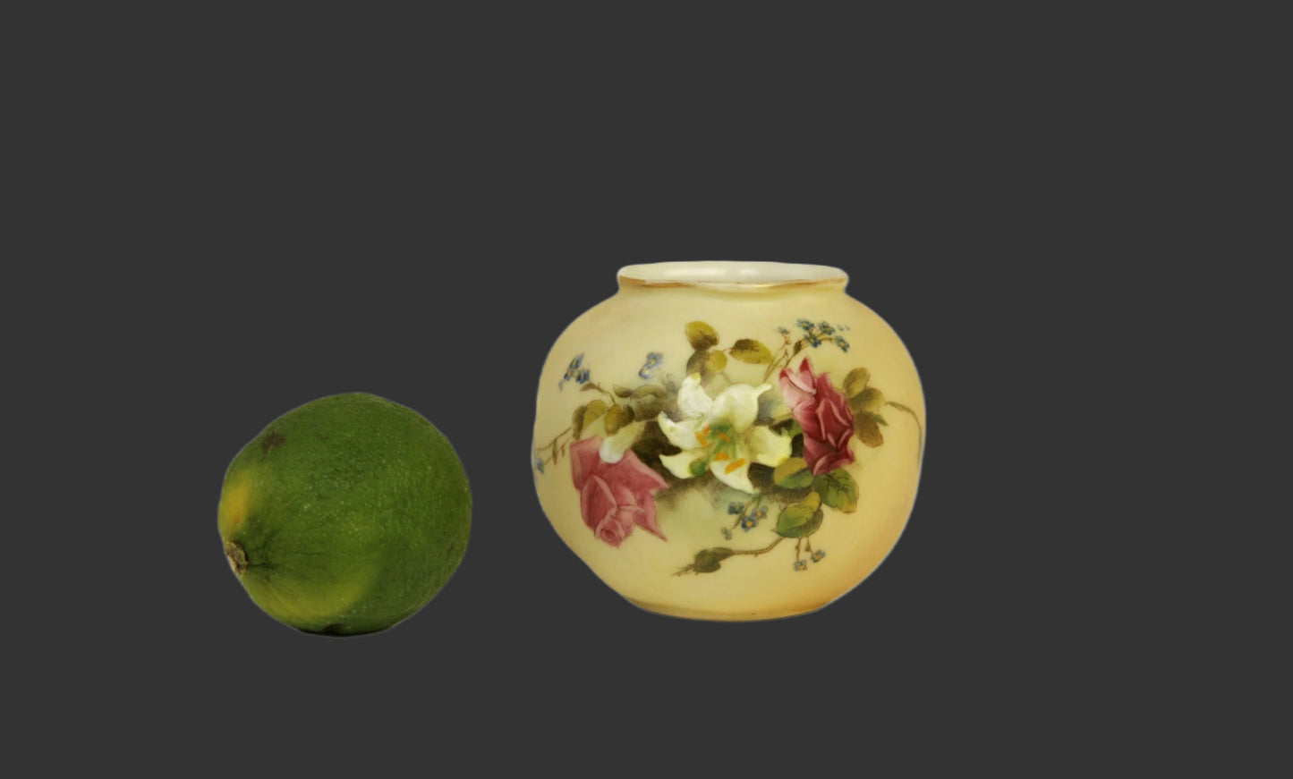 Royal Worcester 19thC. Blush Ivory Pot - 3" - 1905