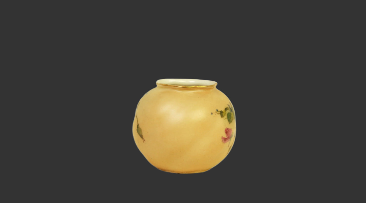 Royal Worcester 19thC. Blush Ivory Pot - 3" - 1905