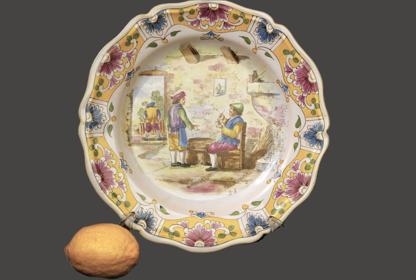 French Faience Country Kitchen Plate - 19thC.