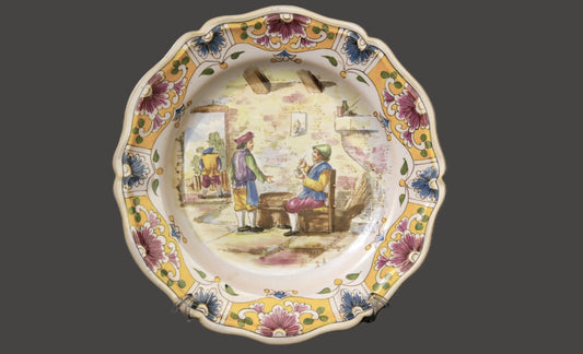 French Faience Country Kitchen Plate - 19thC.