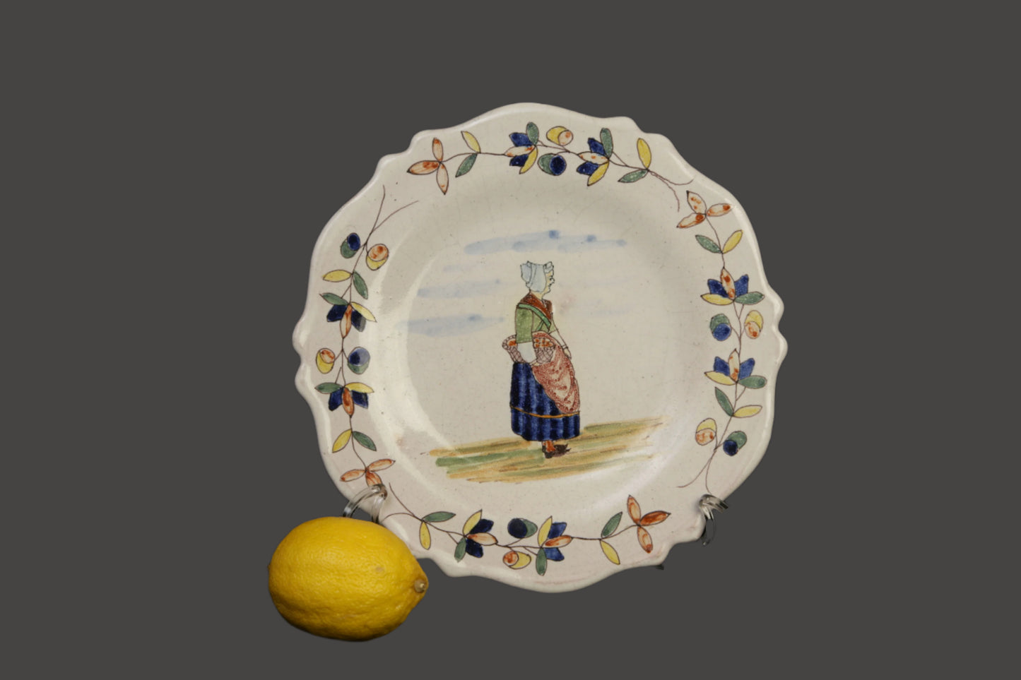 Malicorne Faience Plate - Beatrix Pouplard- 1890- France