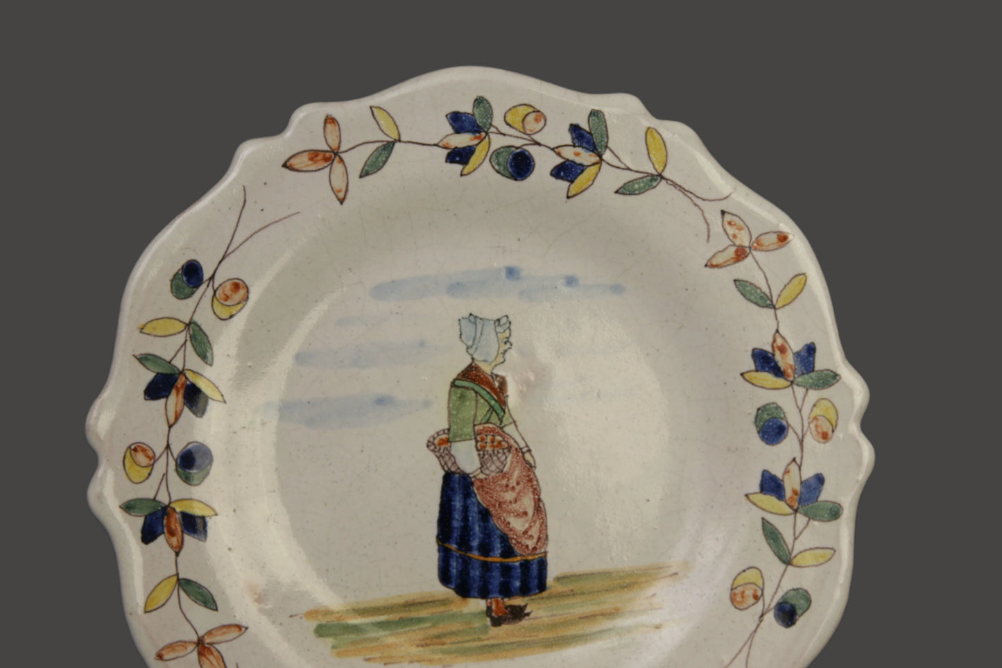 Malicorne Faience Plate - Beatrix Pouplard- 1890- France