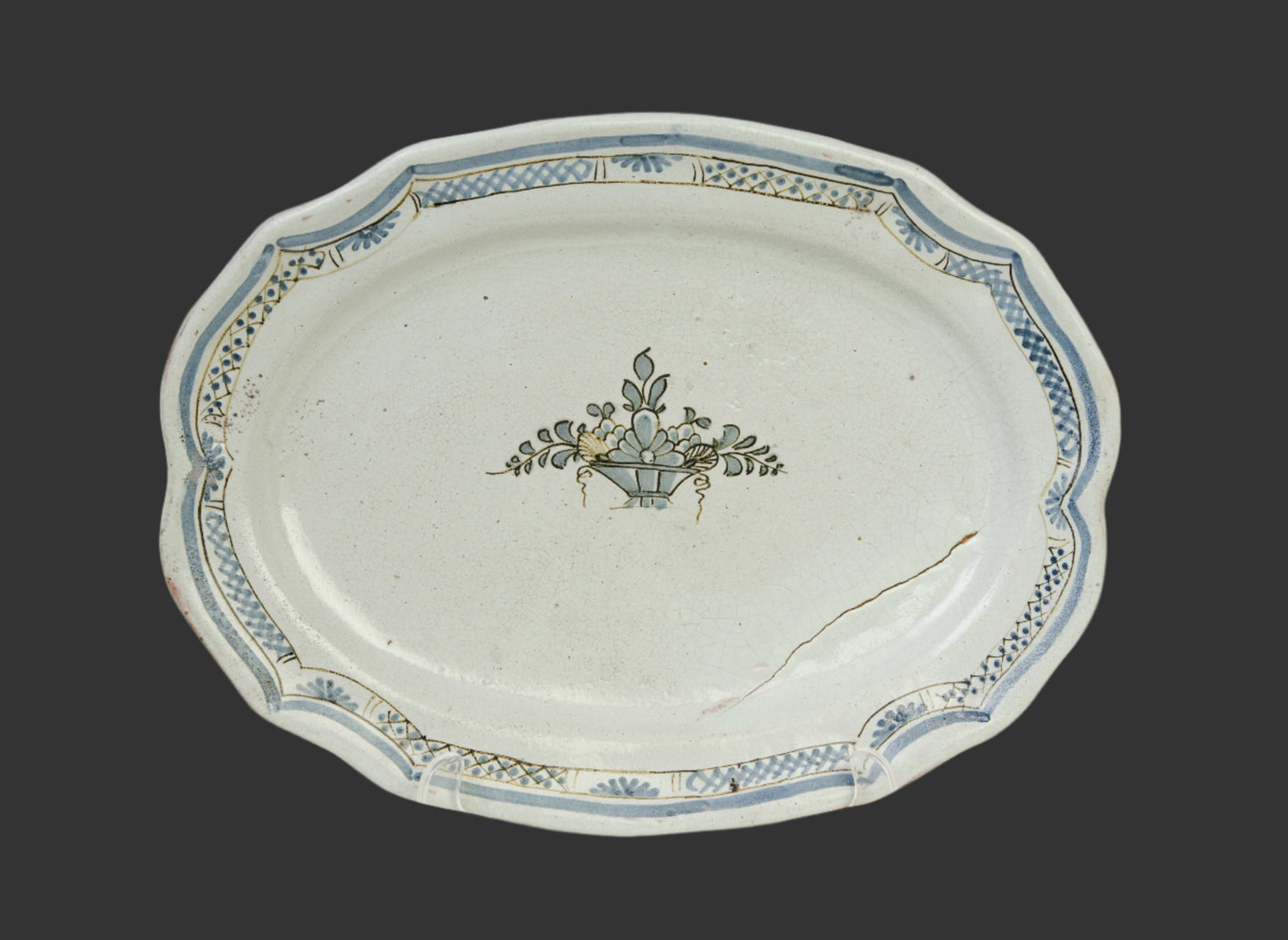 Early French Faience 19thC. Platter - Nevers - 14"