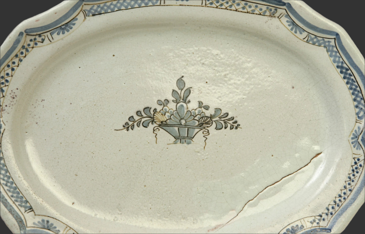 Early French Faience 19thC. Platter - Nevers - 14"