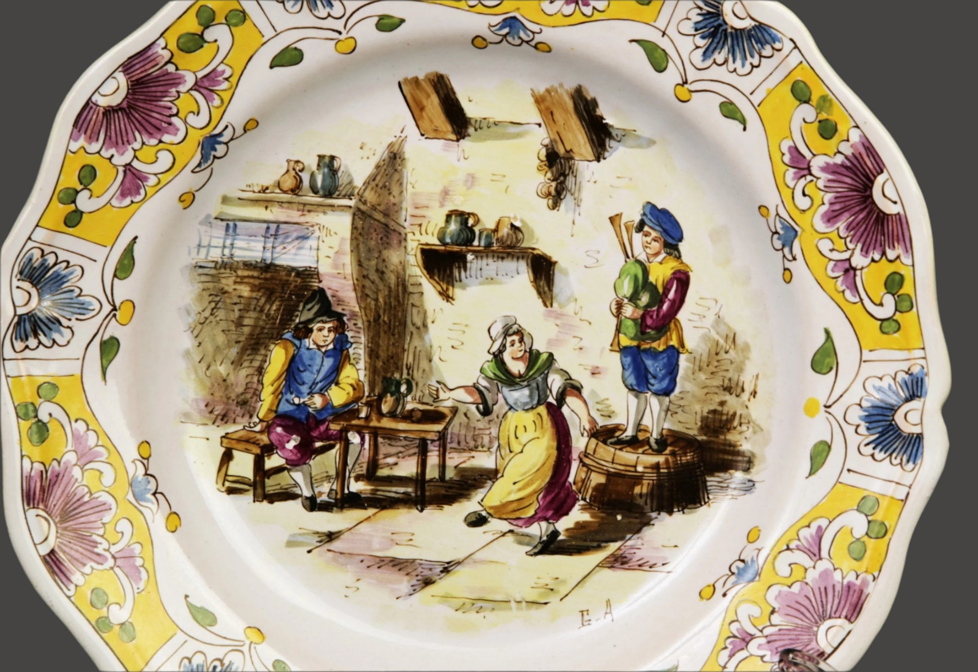 Lille 19thC. Tavern Plate - France - 9"