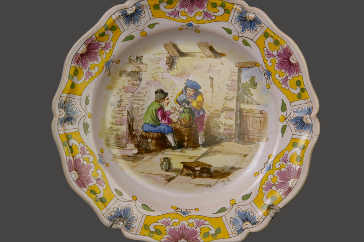 Lille Faience Country Kitchen Plate - France - 19thC. - 9"