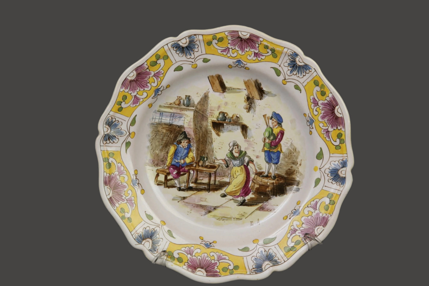 Lille 19thC. Tavern Plate - France - 9"