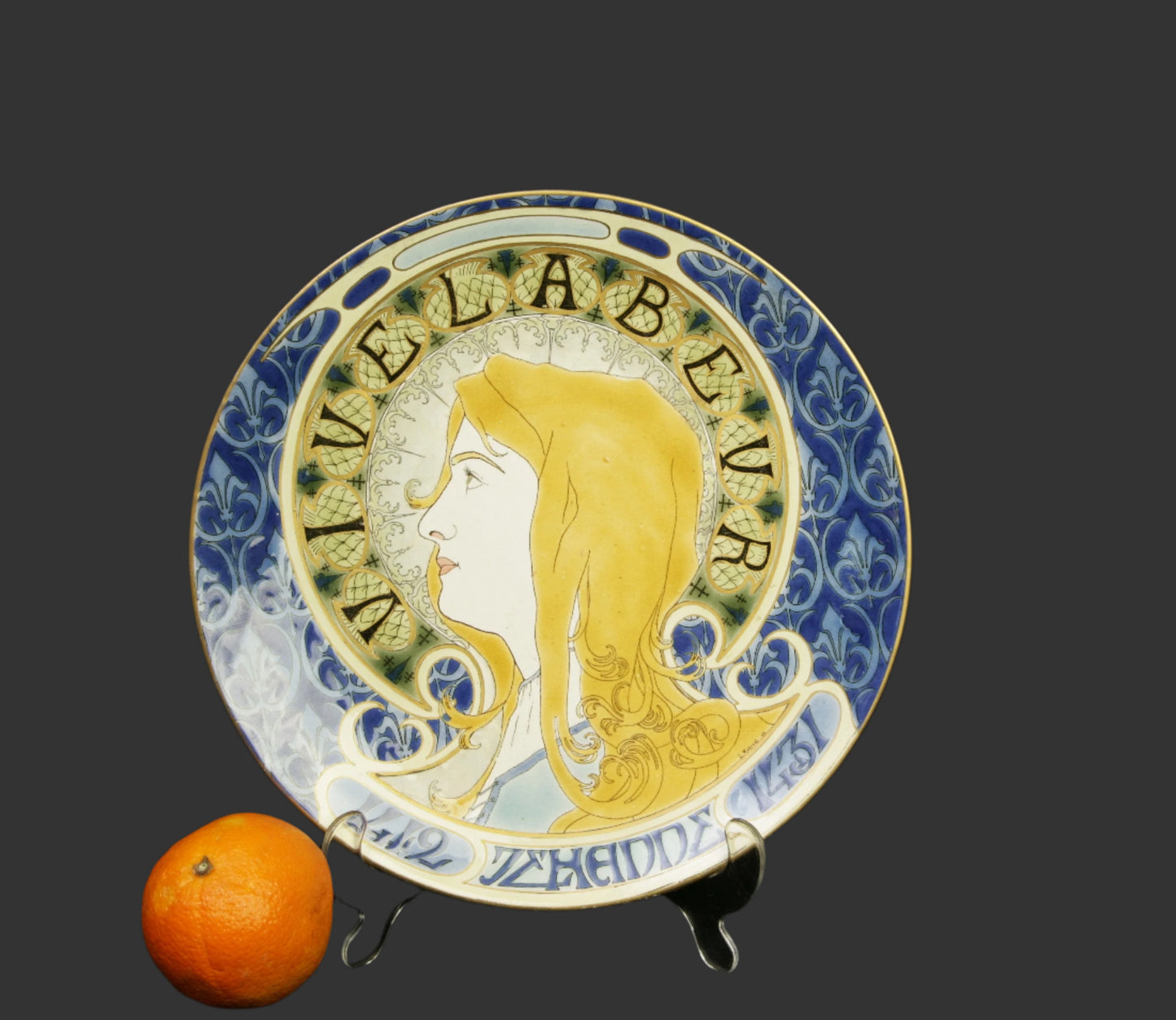 19thC, Joan of Arc Faience Plate - Keller et Guérin - c.1899- France