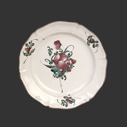 Early 19thC Lunéville Saint-Clément Faience Plate, France