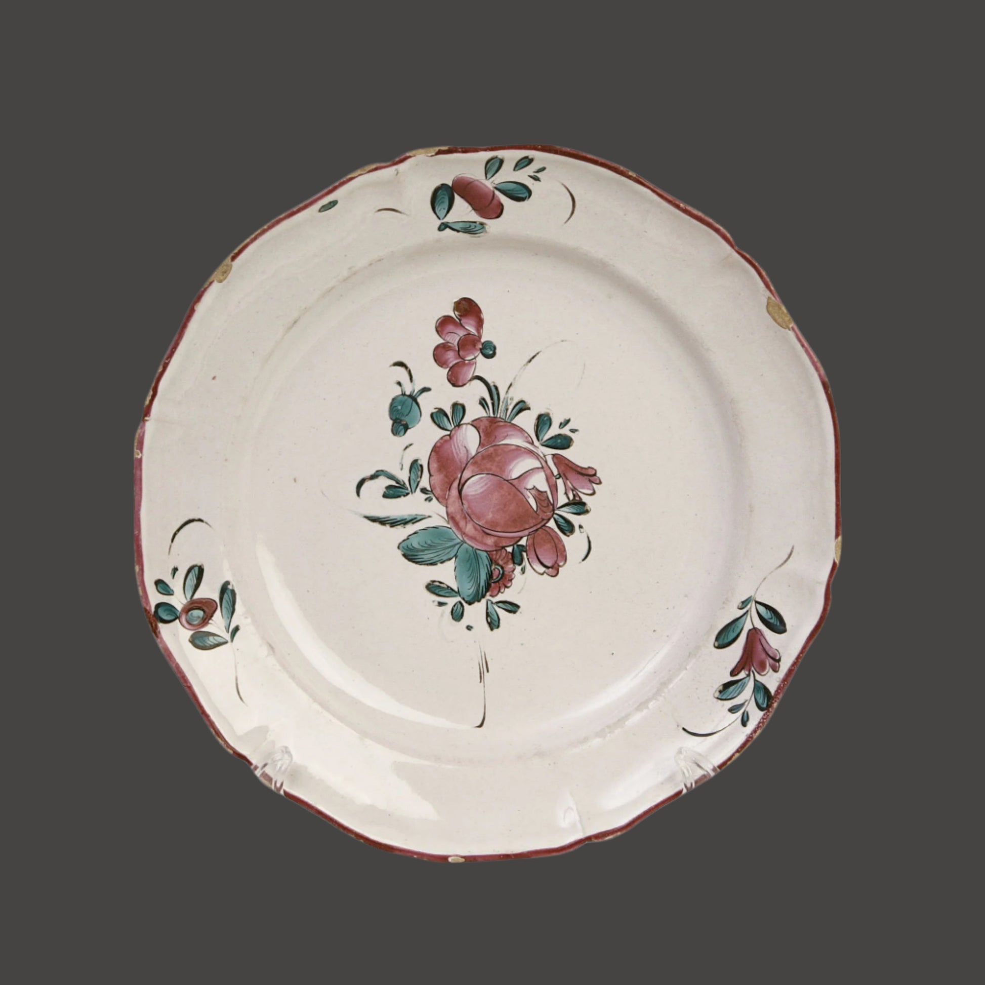 Lunéville Saint-Clément 19thC Faience Plate - c. 1830 - France