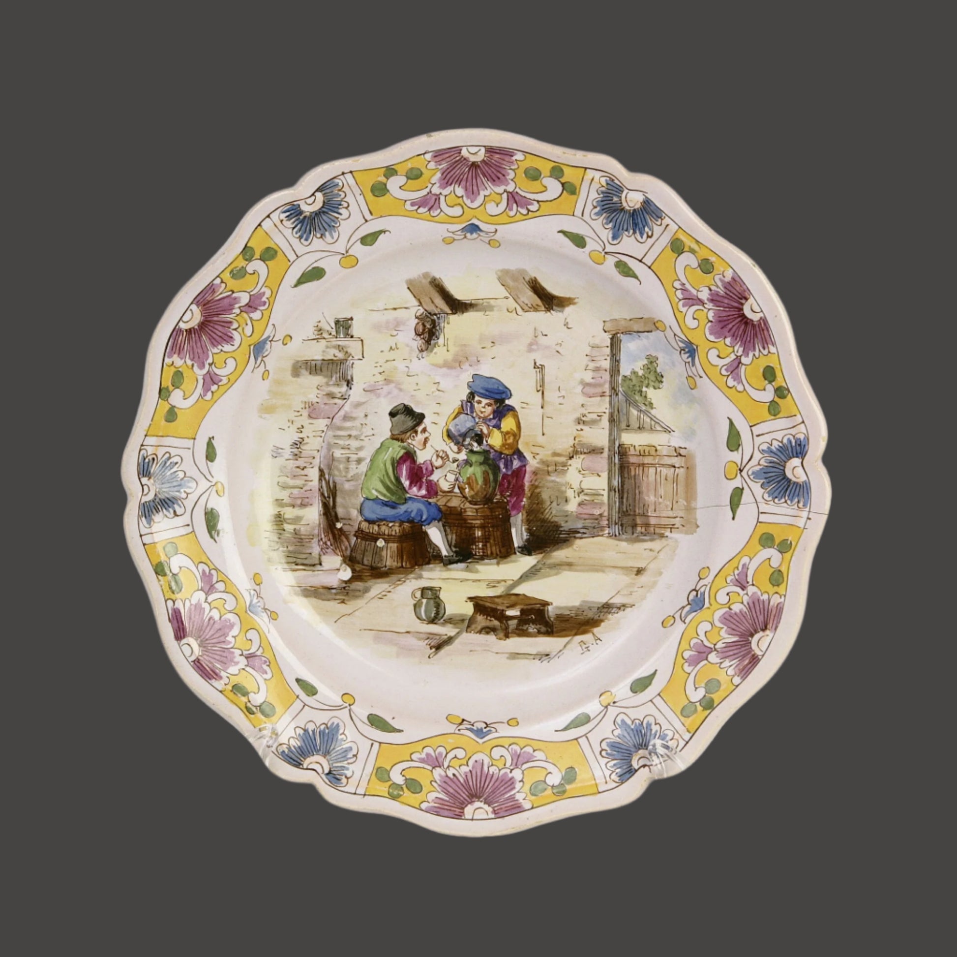 Lille Faience Country Kitchen Plate - France - 19thC. - 9"