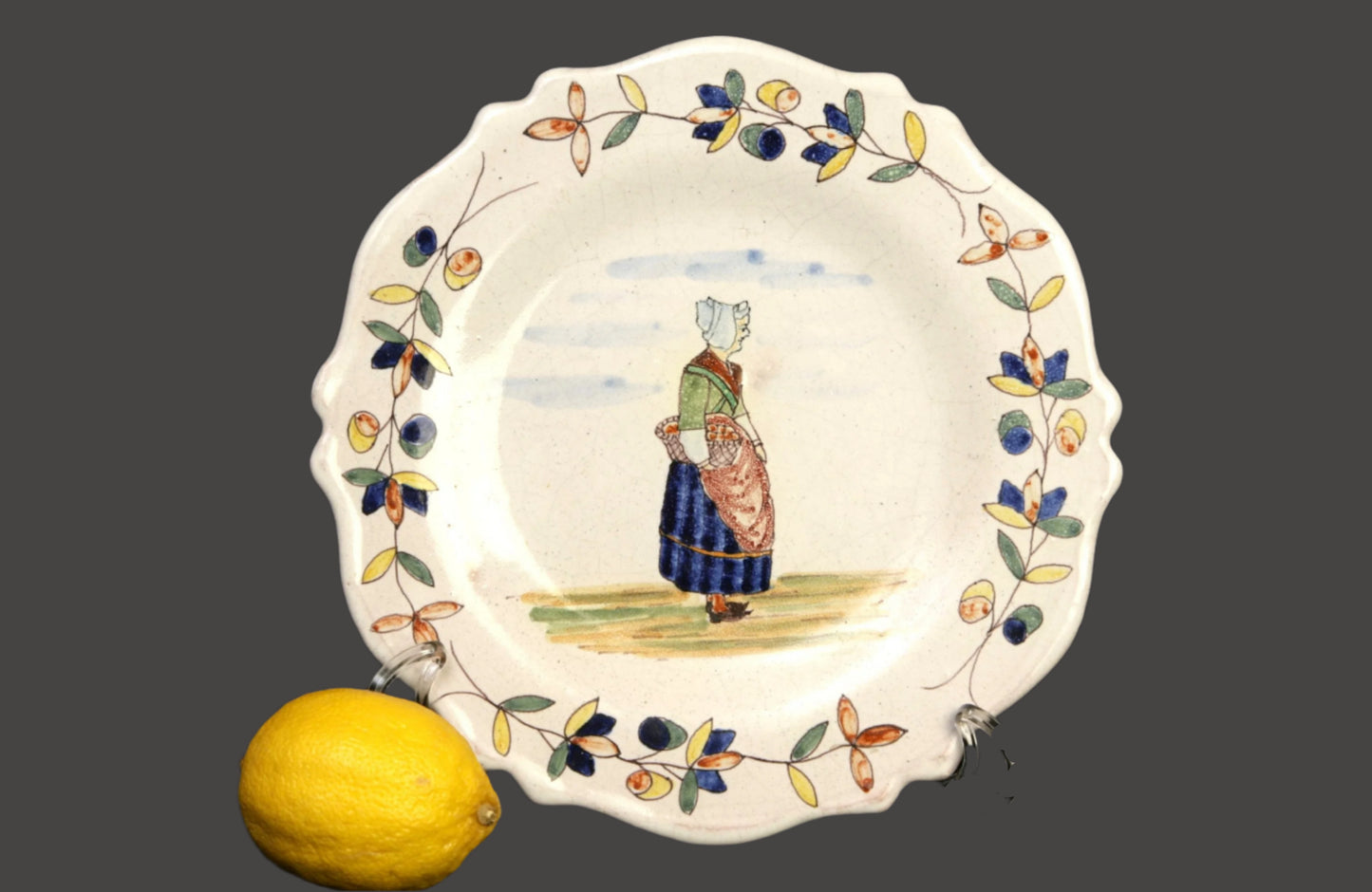 Malicorne Faience Plate - Beatrix Pouplard- 1890- France