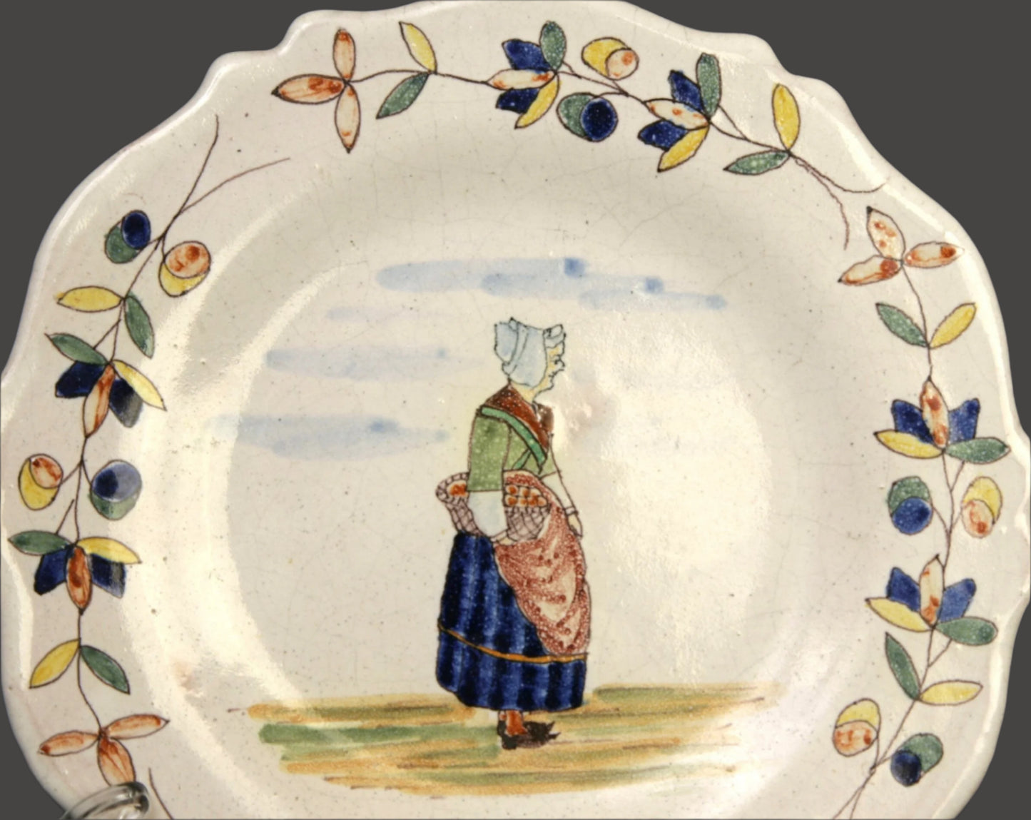 Malicorne Faience Plate - Beatrix Pouplard- 1890- France