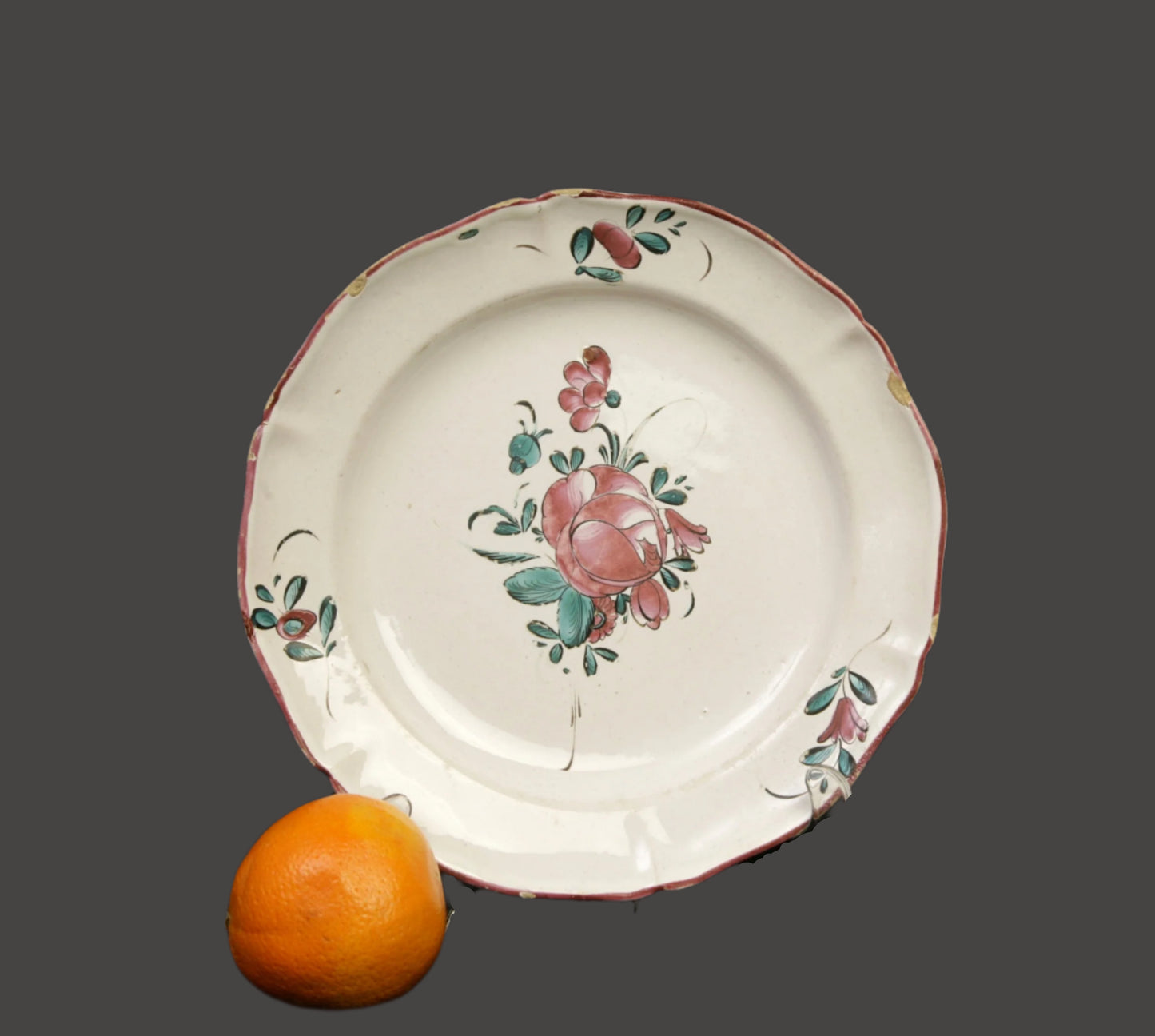 Lunéville Saint-Clément 19thC Faience Plate - c. 1830 - France