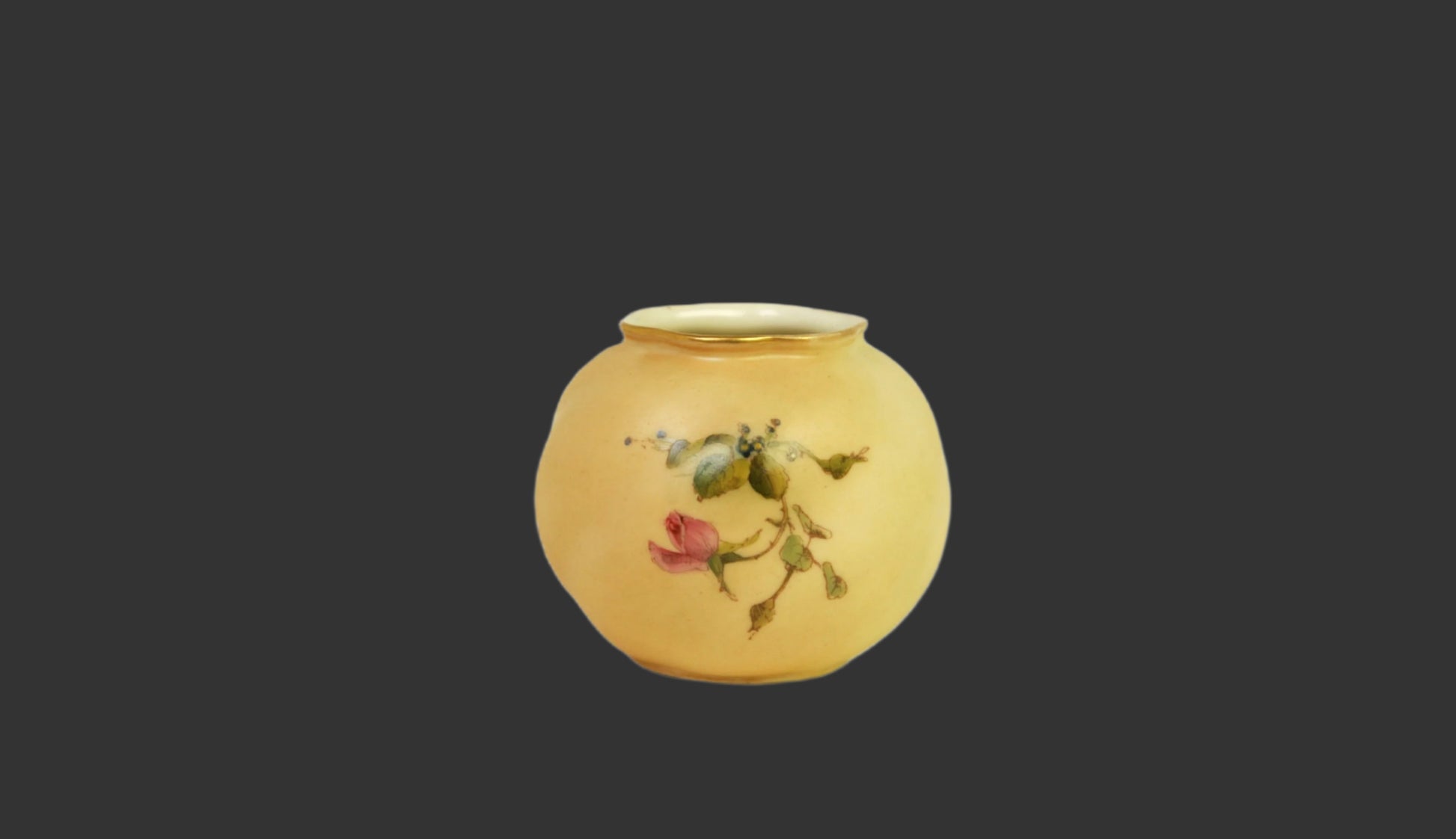 Royal Worcester 19thC. Blush Ivory Pot - 3" - 1905