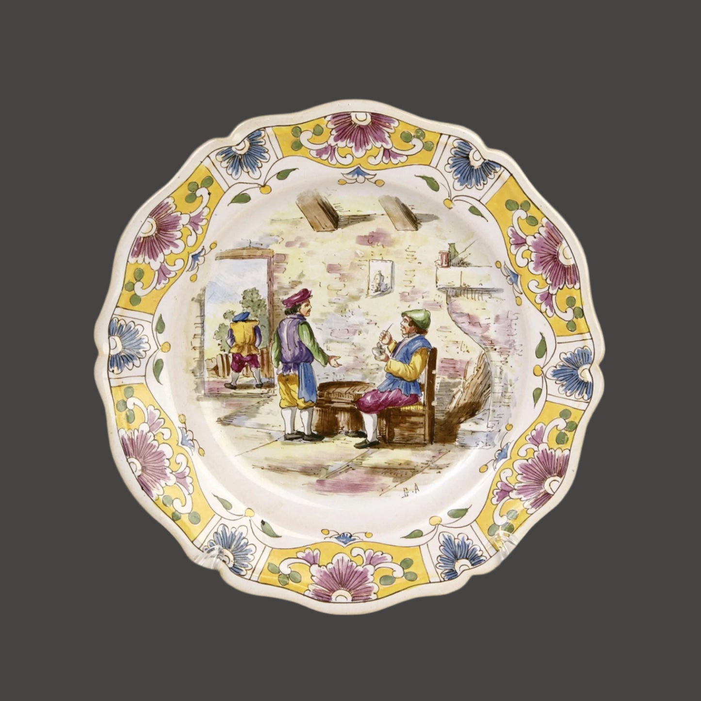 French Faience Country Kitchen Plate - 19thC.