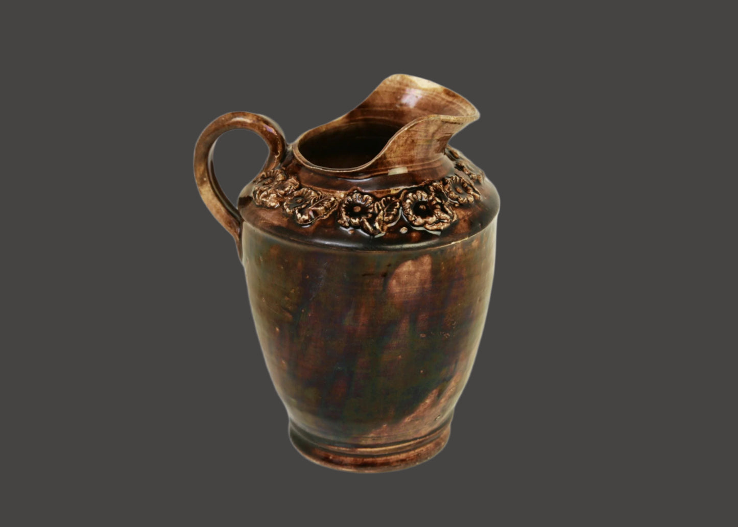 French Country Drip-Glaze Pitcher, Mid-1800's