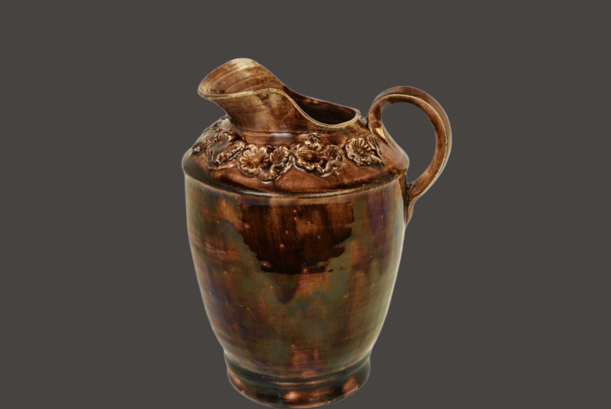 French Country Drip-Glaze Pitcher, Mid-1800's