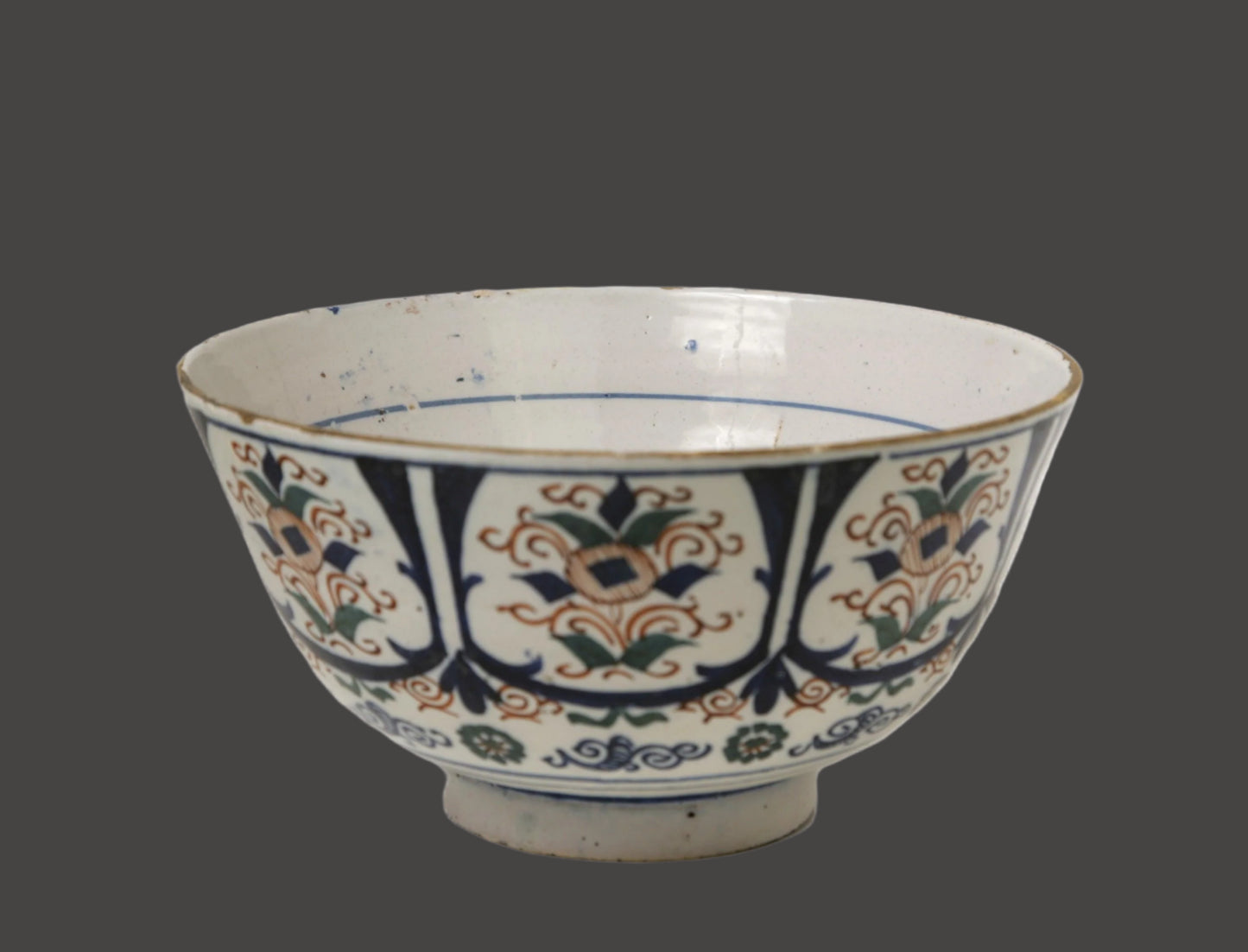 18thc. English Delft Punch Bowl - c.1740 - 10" -