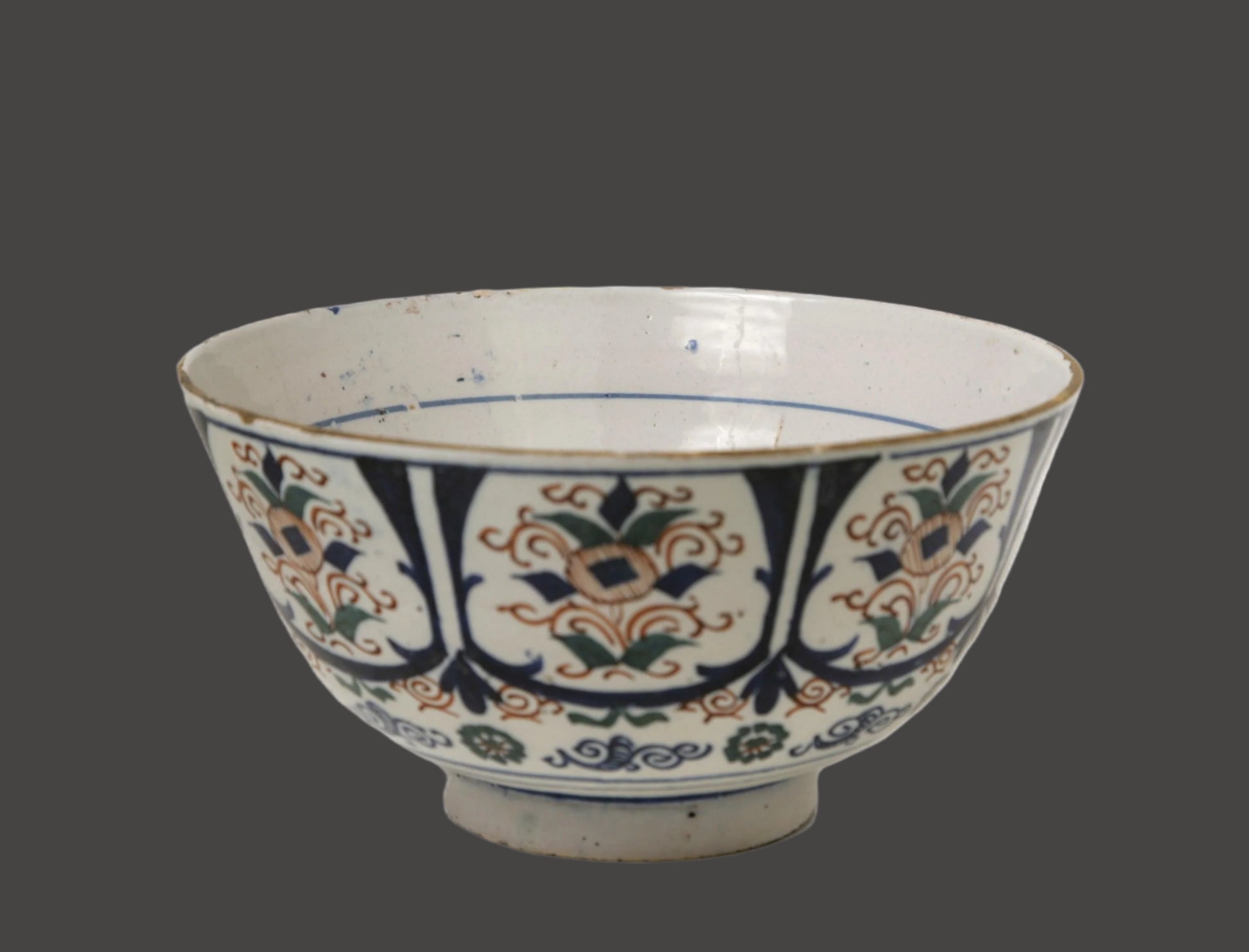 18thc. English Delft Punch Bowl - c.1740 - 10" -