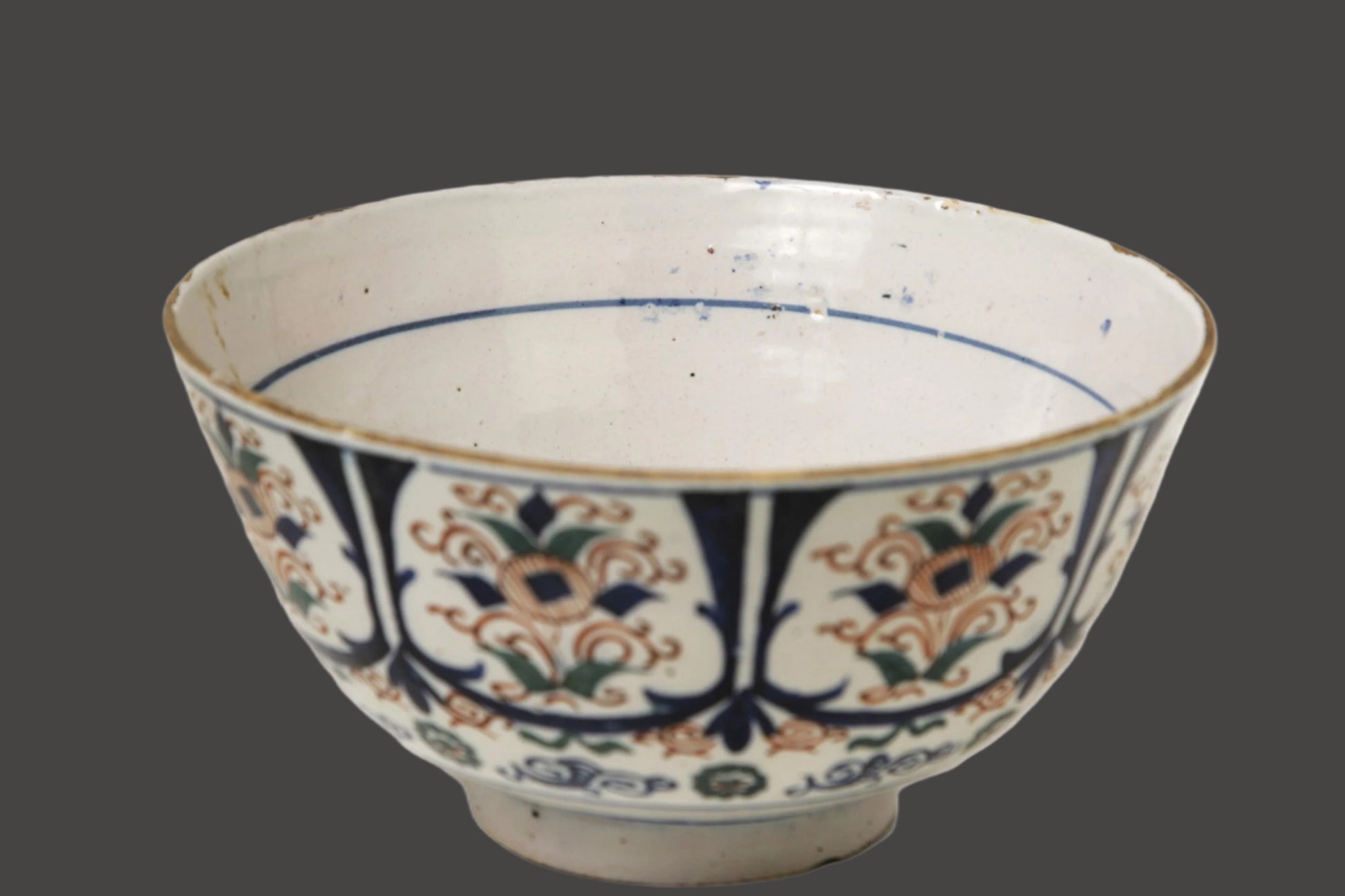 18thc. English Delft Punch Bowl - c.1740 - 10" -